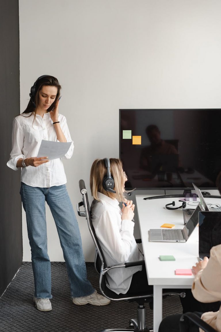 women working in a call center