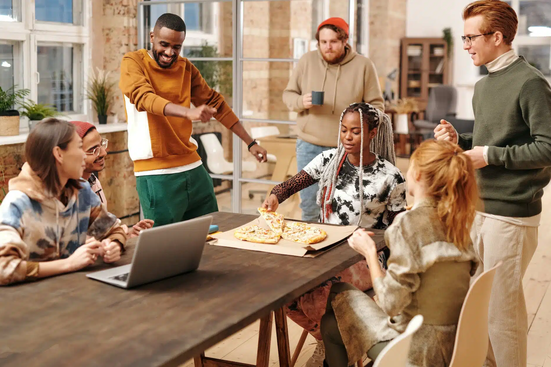 multiracial group of people in a room