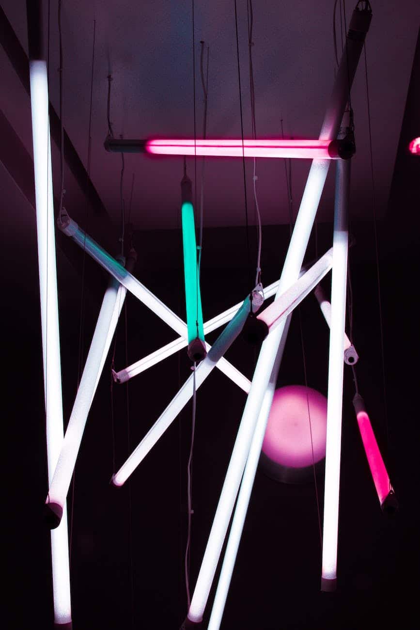 colorful fluorescent lamps